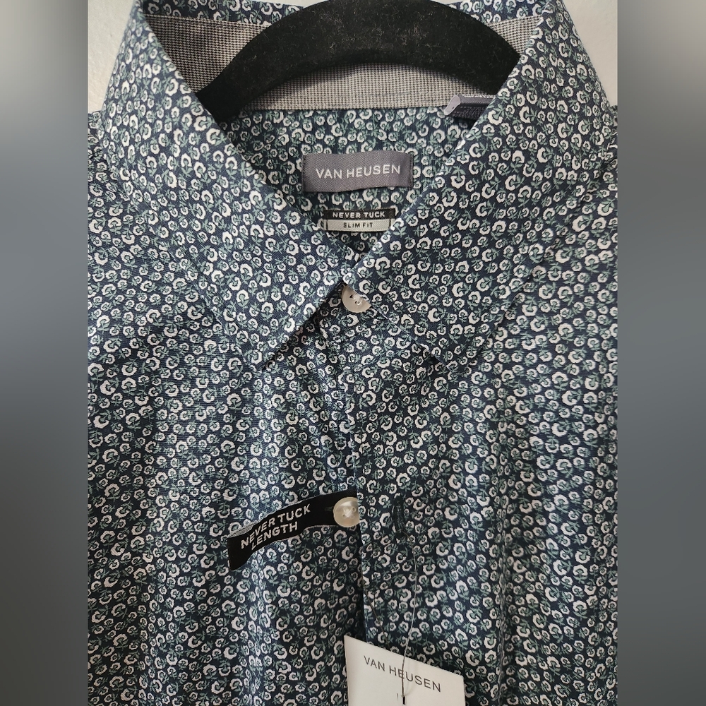 4 For $40 NWT Van Heusen Floral Print Dress Shirt Size Medium - Picture 4 of 6